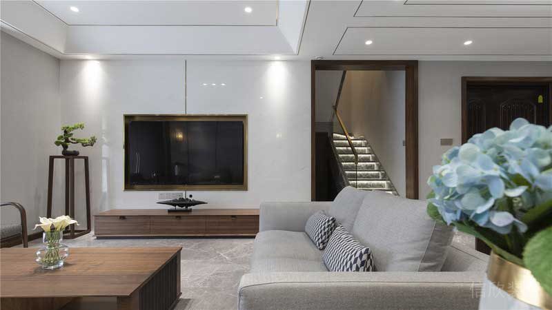 深圳南山新中式風(fēng)格家居裝修客廳電視背景墻 深圳南山新中式風(fēng)格家居裝修客廳電視背景墻