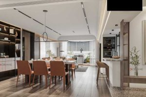 北歐風格餐廳裝修設(shè)計皮質(zhì)餐椅