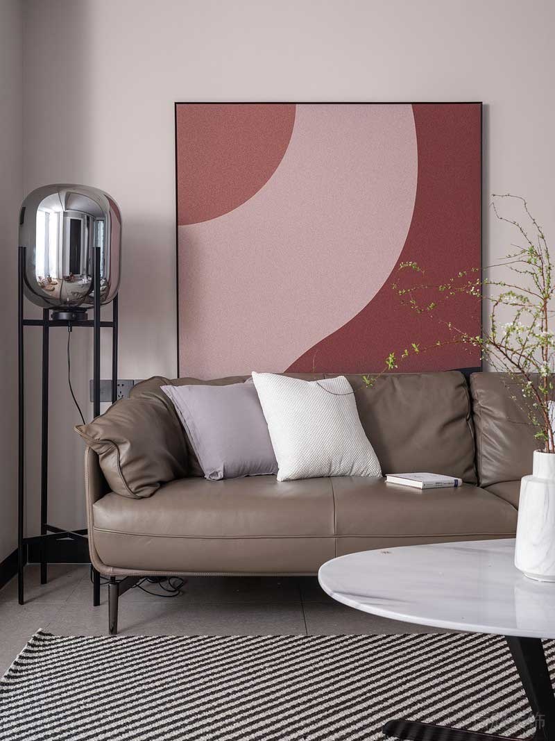 深圳龍崗北歐輕奢風(fēng)家庭新房裝修設(shè)計(jì)客廳藝術(shù)畫(huà)