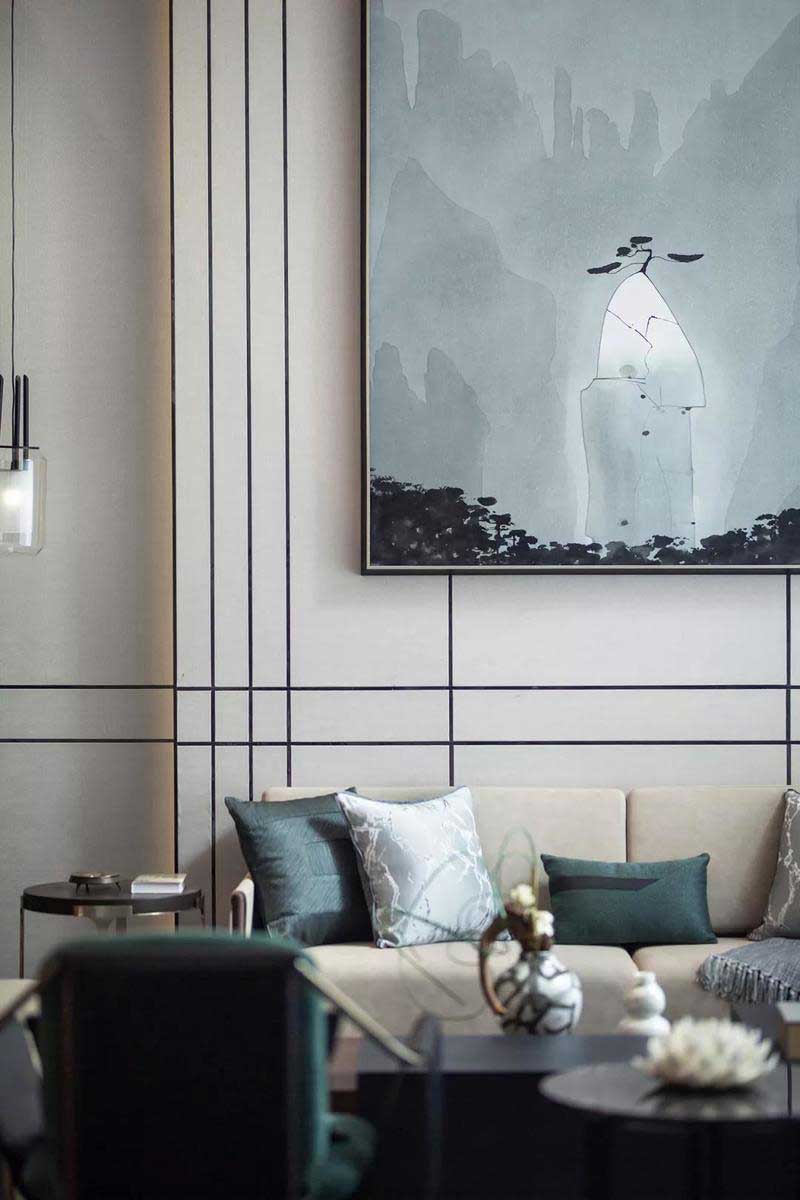 深圳鹽田新中式風(fēng)格別墅樣板房設(shè)計(jì)圖沙發(fā)