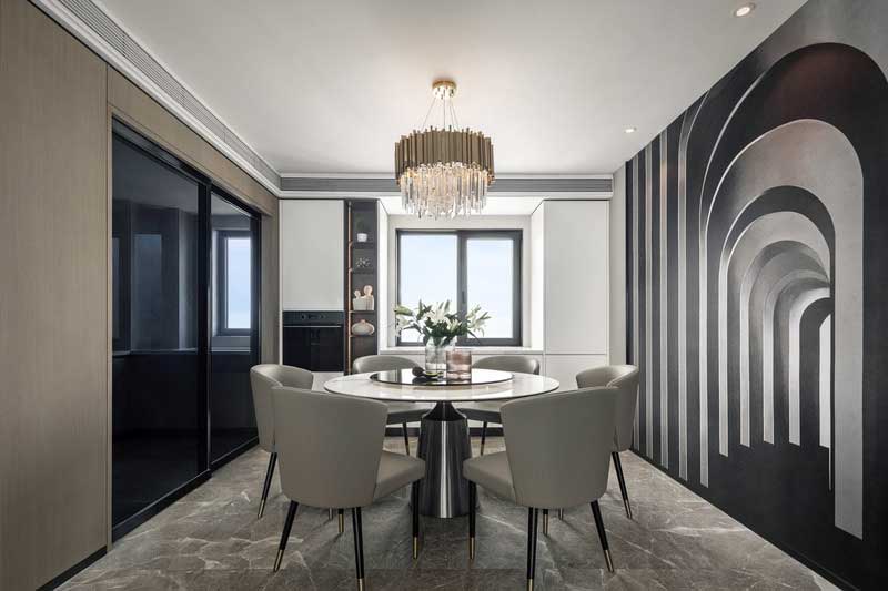 門深圳鹽田現(xiàn)代簡(jiǎn)約家居住宅裝修設(shè)計(jì)餐廳天花吊頂