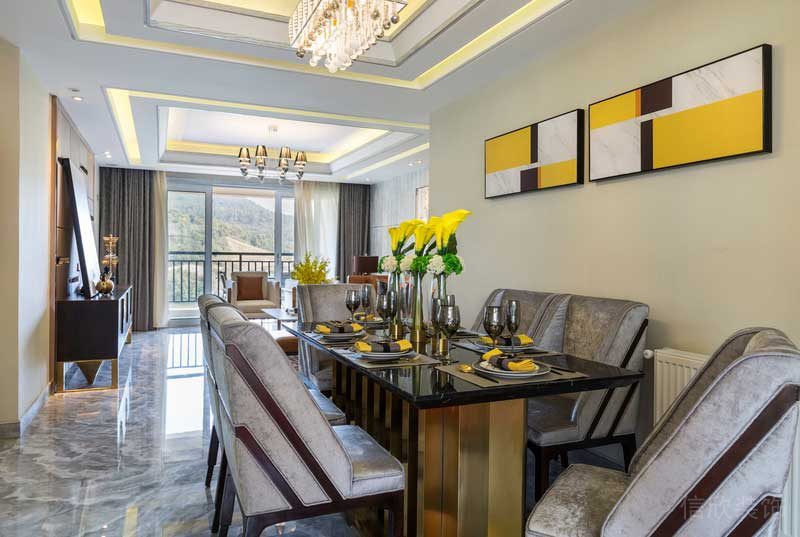 深圳龍華觀瀾現(xiàn)代輕奢家庭別墅裝飾設(shè)計(jì)餐廳 深圳龍華觀瀾現(xiàn)代輕奢家庭別墅裝飾設(shè)計(jì)餐廳