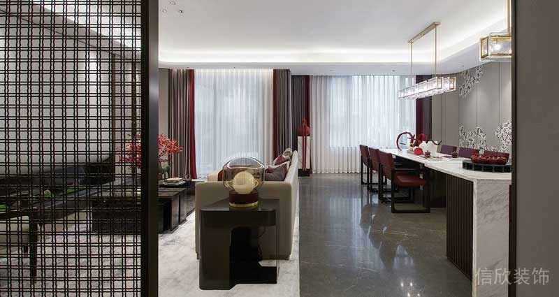 深圳寶安區(qū)西鄉(xiāng)新中式新房設(shè)計(jì)裝修案例客餐廳 深圳寶安區(qū)西鄉(xiāng)新中式新房設(shè)計(jì)裝修案例客餐廳