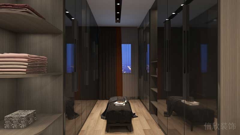 深圳羅湖區(qū)后現(xiàn)代家庭住房裝修設(shè)計方案衣帽間燈光布局