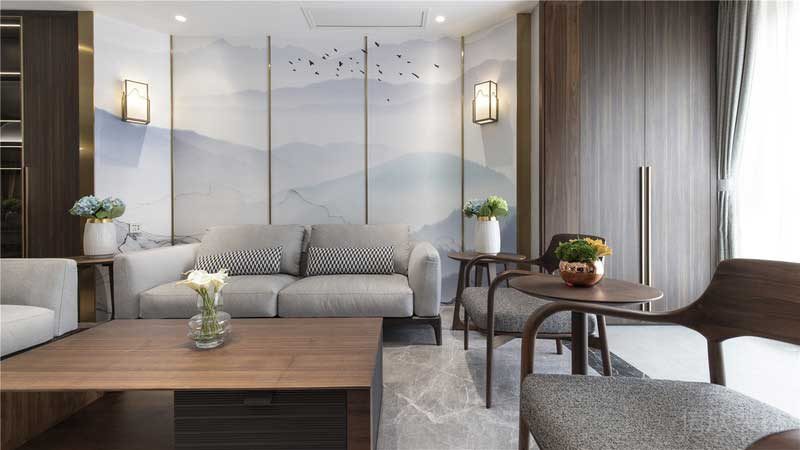 深圳南山新中式風(fēng)格家居裝修客廳沙發(fā)背景墻 深圳南山新中式風(fēng)格家居裝修客廳沙發(fā)背景墻