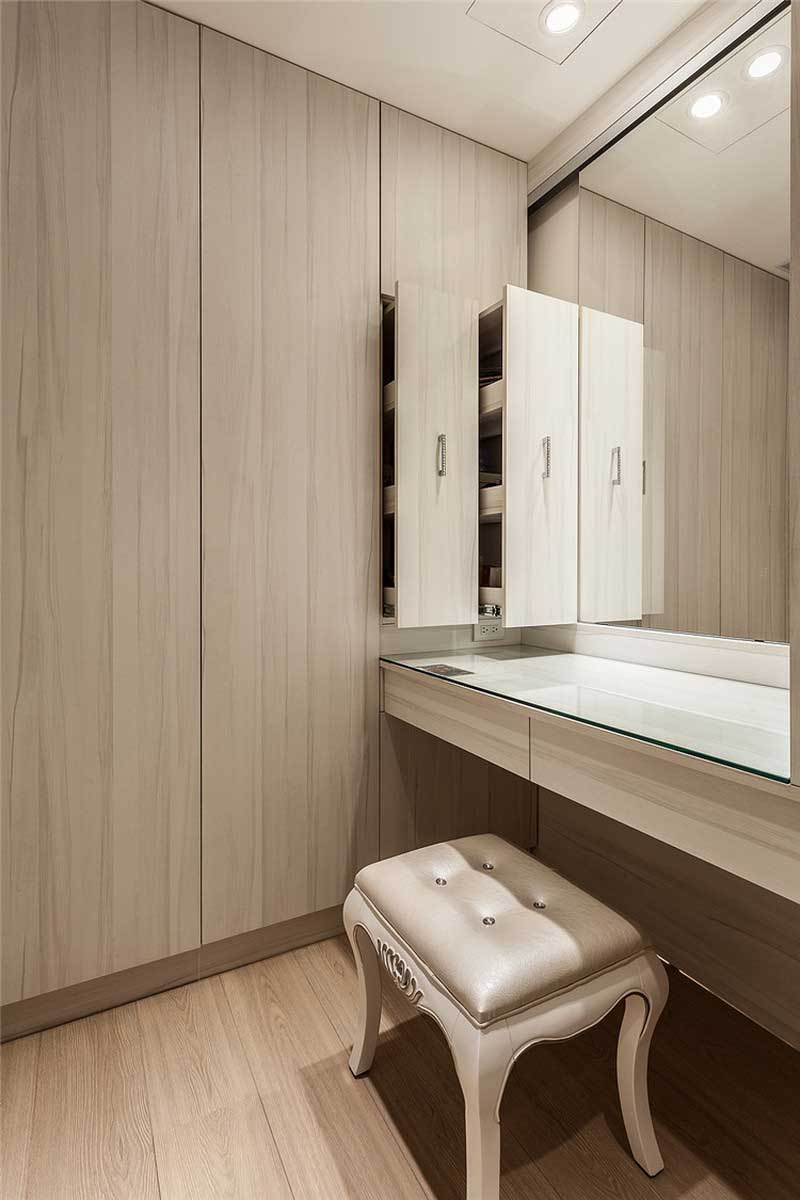 深圳龍華新區(qū)簡歐風(fēng)格家居裝修設(shè)計主臥衣帽間