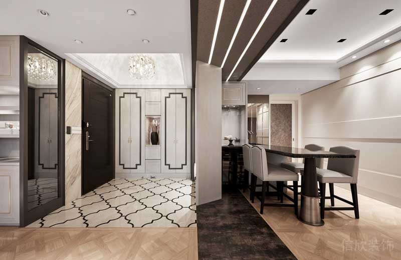 深圳福田區(qū)美式極簡風(fēng)格家庭裝修設(shè)計案例玄關(guān)