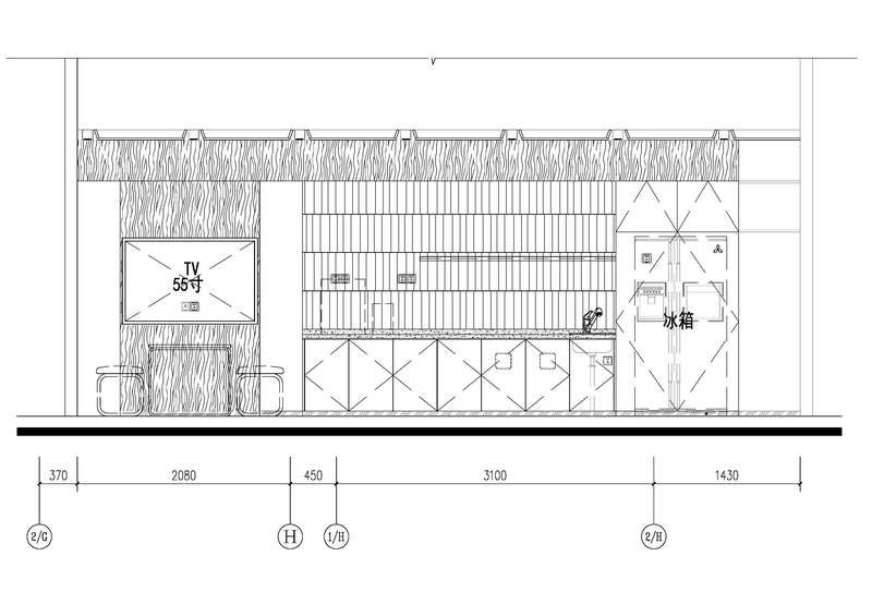 寶安區(qū)簡約風(fēng)格辦公室裝修設(shè)計茶水區(qū)操作臺立面圖 寶安區(qū)簡約風(fēng)格辦公室裝修設(shè)計茶水區(qū)操作臺立面圖