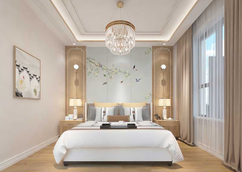 深圳南山區(qū)新中式家庭新房裝修工程施工方案次臥 深圳南山區(qū)新中式家庭新房裝修工程施工方案次臥