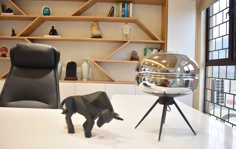 深圳鹽田區(qū)現(xiàn)代中式風(fēng)格辦公室裝修設(shè)計材料質(zhì)感