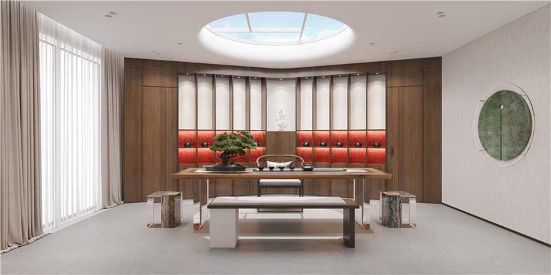 深圳福田區(qū)輕奢新中式住宅裝修施工實景圖茶室 深圳福田區(qū)輕奢新中式住宅裝修施工實景圖茶室