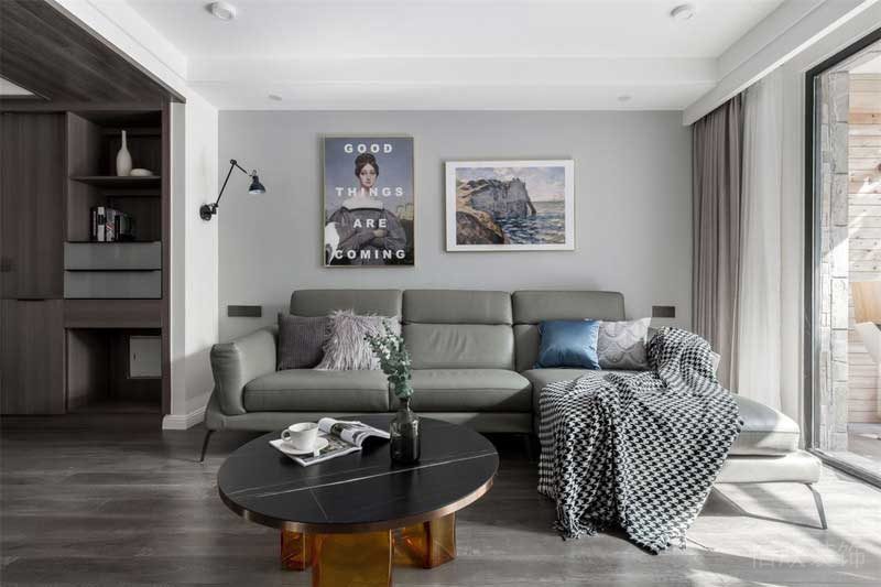 精品房裝修沙發(fā)小區(qū)木質地板全屋定制大廳簡約造型設計