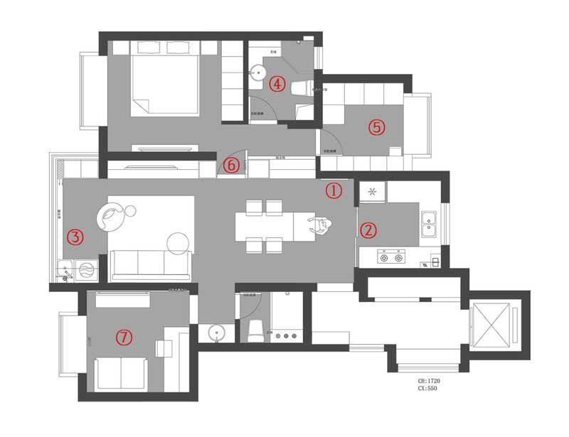 深圳福田區(qū)現(xiàn)代風(fēng)格小戶(hù)型精裝修平面布置圖 深圳福田區(qū)現(xiàn)代風(fēng)格小戶(hù)型精裝修平面布置圖