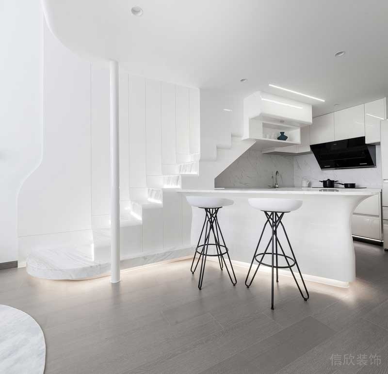 深圳寶安現(xiàn)代白色調(diào)家庭裝修案例吧椅 深圳寶安現(xiàn)代白色調(diào)家庭裝修案例吧椅