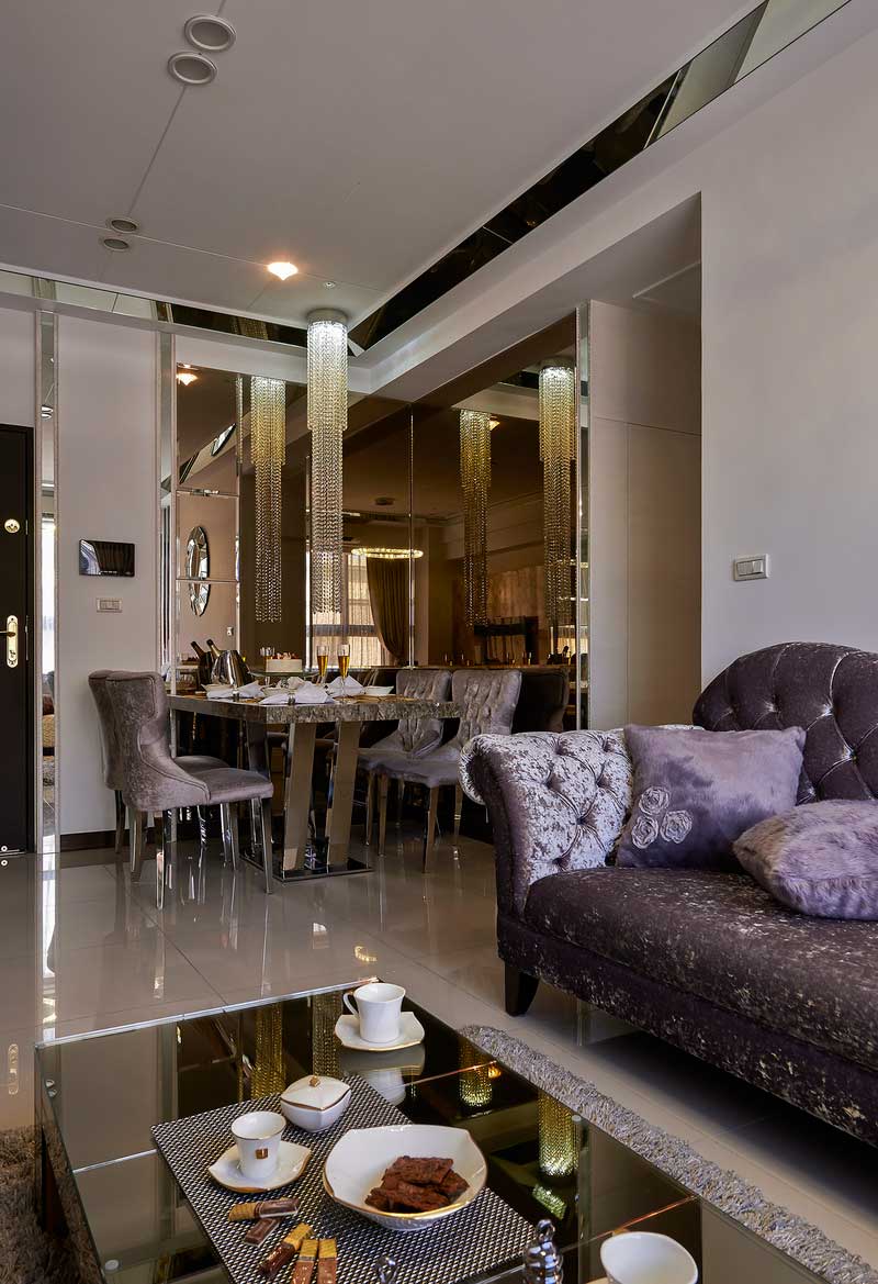 深圳龍華區(qū)大浪現(xiàn)代輕奢風家庭三居室裝修圖餐廳