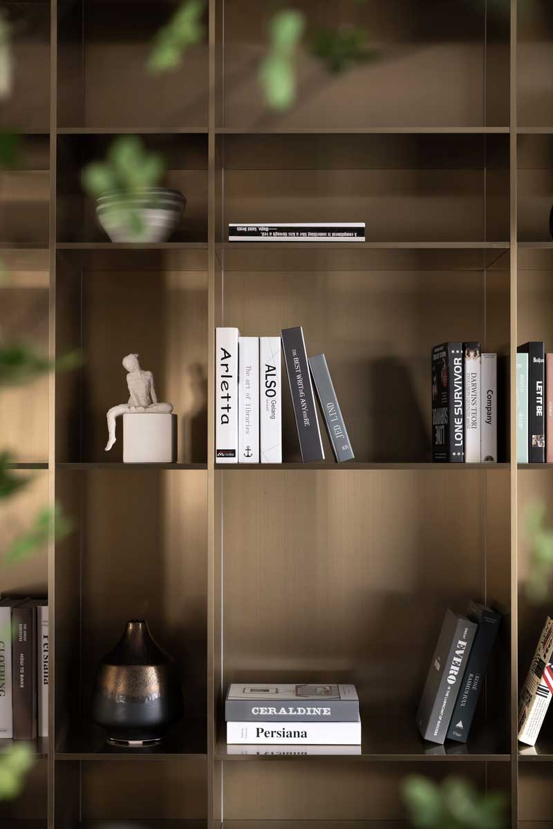 深圳南山白石洲美式輕奢風(fēng)二手房翻新改造裝修書柜