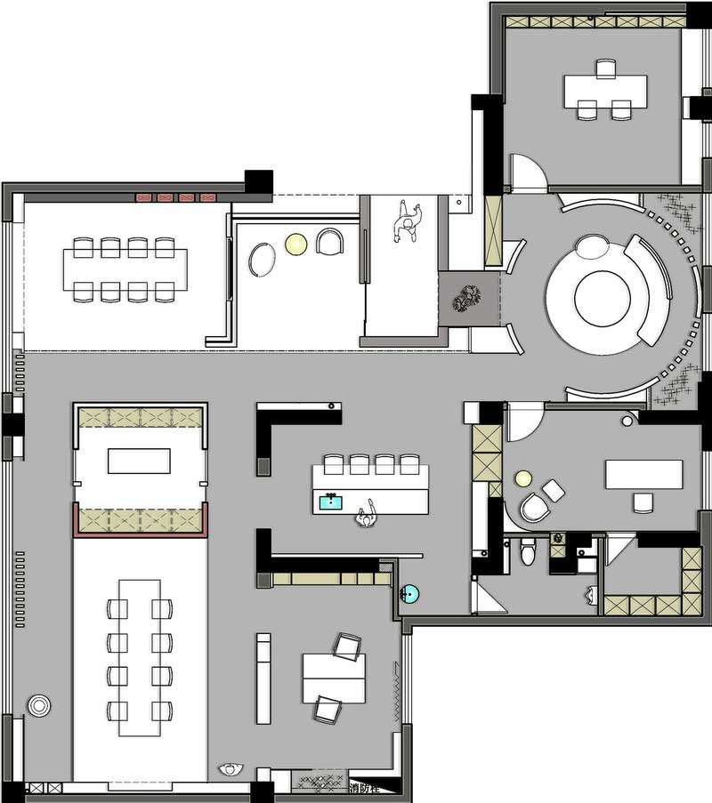 深圳寶安黑白色調(diào)辦公室裝修平面布置 深圳寶安黑白色調(diào)辦公室裝修平面布置