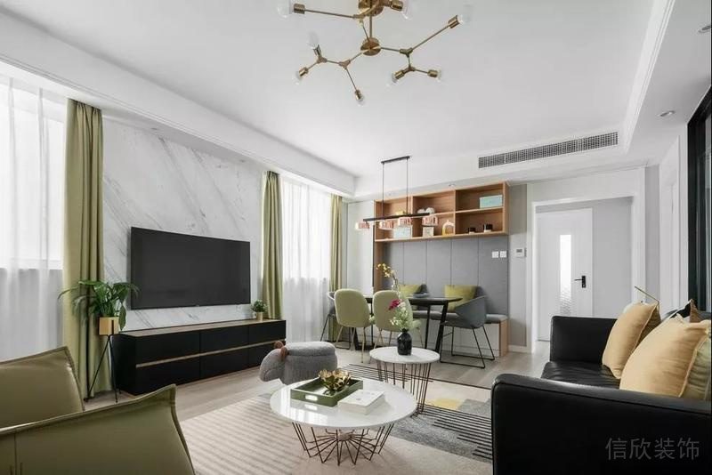 深圳鹽田簡約風格大戶型裝修設(shè)計方案圖客廳電視背景 深圳鹽田簡約風格大戶型裝修設(shè)計方案圖客廳電視背景