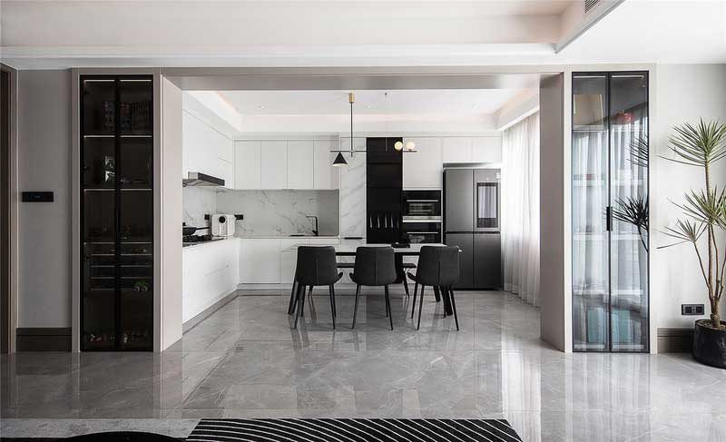 深圳羅湖區(qū)黑白色簡(jiǎn)約風(fēng)格家居裝修圖餐廚空間 深圳羅湖區(qū)黑白色簡(jiǎn)約風(fēng)格家居裝修圖餐廚空間