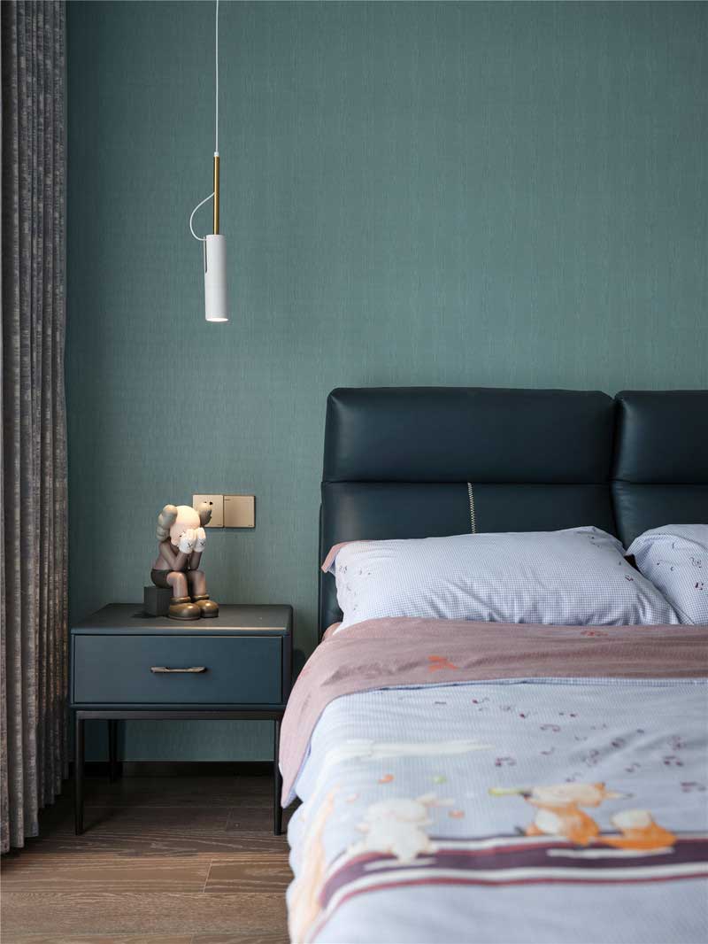 深圳南山區(qū)玫瑰金調(diào)性輕奢風(fēng)家庭裝修實景圖主臥