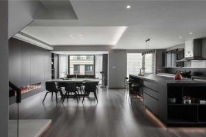 深圳龍崗平湖現(xiàn)代風格新房裝修設(shè)計效果圖開放式廚房裝修圖