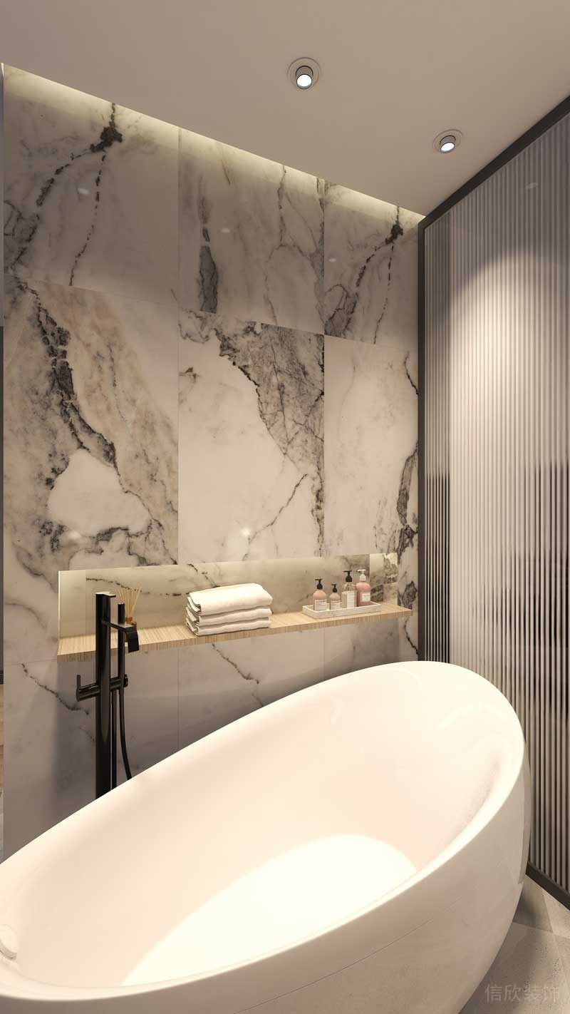 深圳羅湖區(qū)后現(xiàn)代家庭住房裝修設(shè)計方案主臥洗浴區(qū)