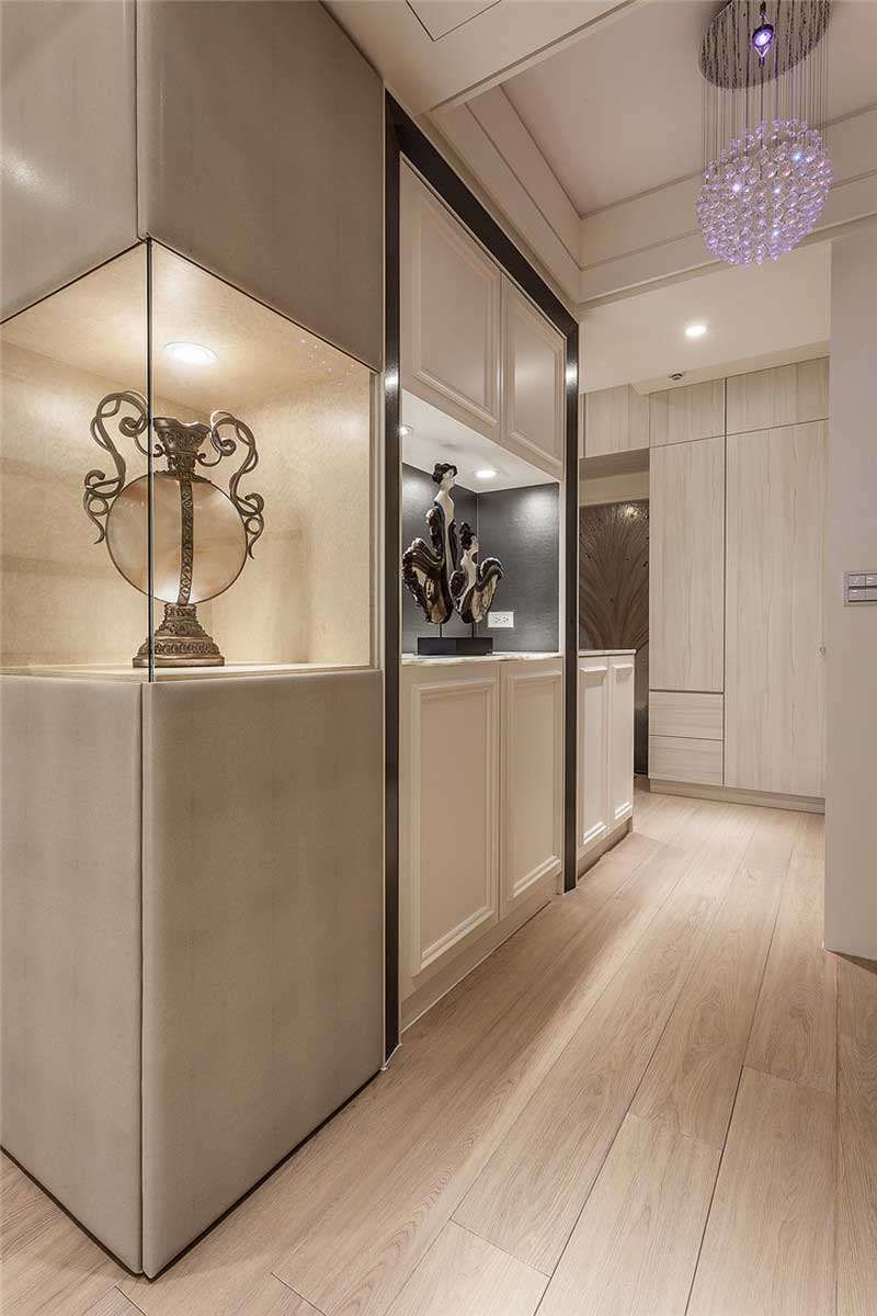 深圳龍華新區(qū)簡歐風(fēng)格家居裝修設(shè)計主臥衣柜