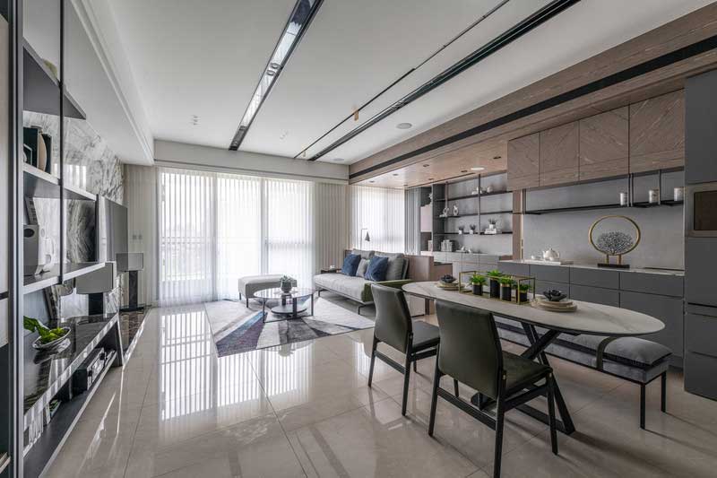 深圳福田區(qū)現(xiàn)代風(fēng)格家庭新房裝修工程案例客餐廳 深圳福田區(qū)現(xiàn)代風(fēng)格家庭新房裝修工程案例客餐廳