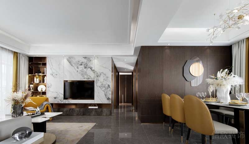 深圳龍崗坂田萬(wàn)科第五園輕奢風(fēng)大戶型樣板間設(shè)計(jì)客餐廳 深圳龍崗坂田萬(wàn)科第五園輕奢風(fēng)大戶型樣板間設(shè)計(jì)客餐廳