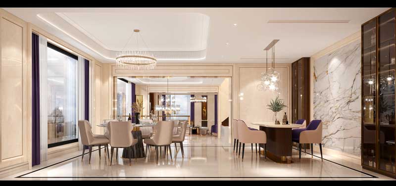 深圳南山區(qū)前海輕奢風(fēng)格新房三居室裝修餐廳