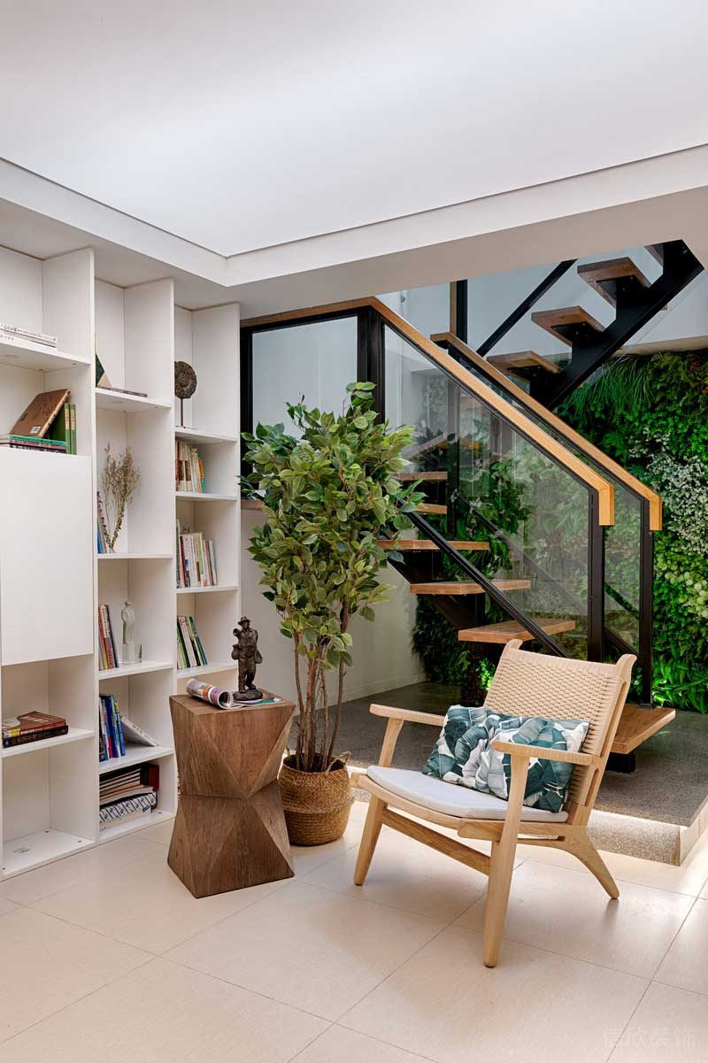 深圳羅湖北歐簡約風(fēng)家庭全包裝修施工案例書吧