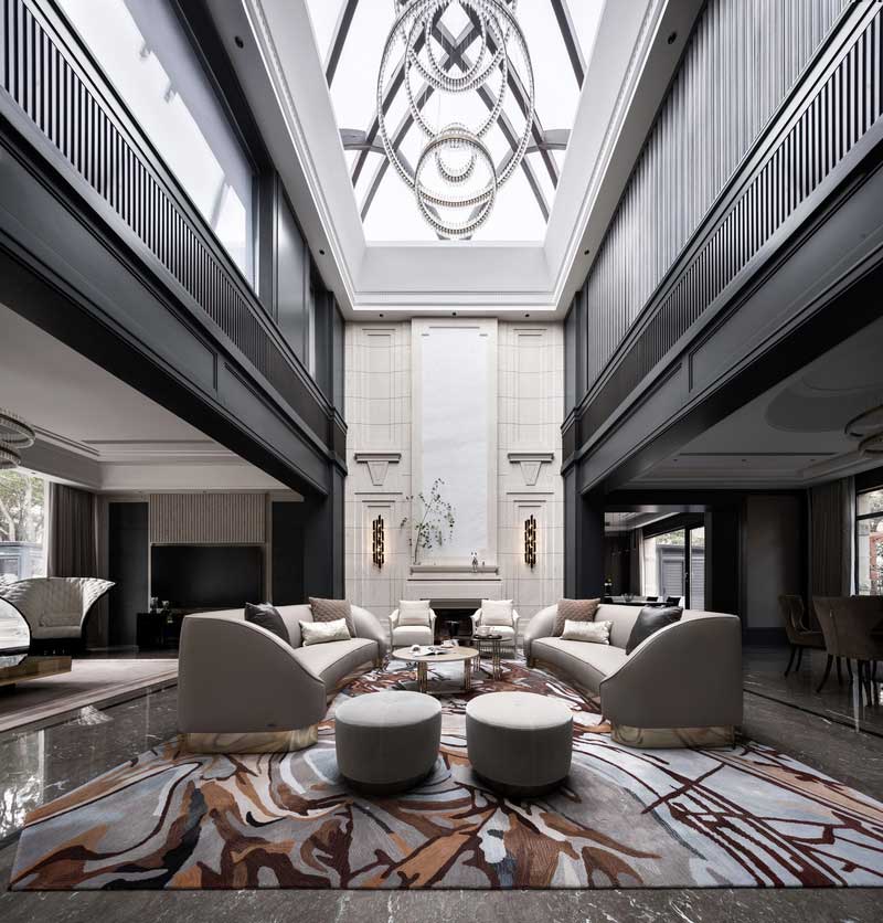 深圳南山白石洲美式輕奢風(fēng)二手房翻新改造裝修會(huì)客室