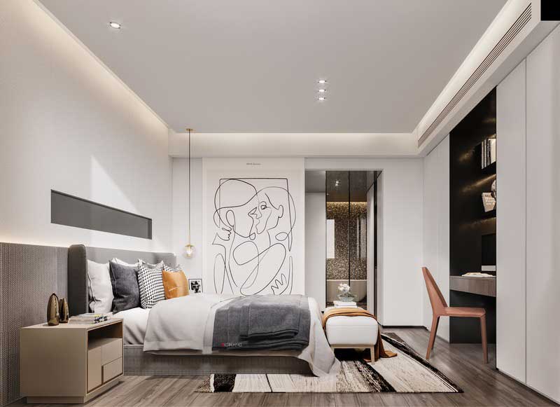 南山區(qū)現(xiàn)代北歐風(fēng)格家居住宅裝修主臥