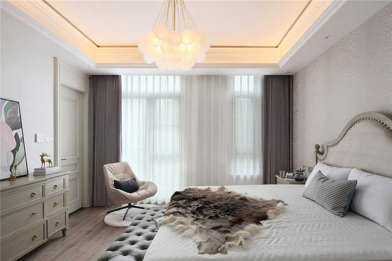 深圳鹽田區(qū)意式輕奢新房設計裝修工程案例臥室 深圳鹽田區(qū)意式輕奢新房設計裝修工程案例臥室