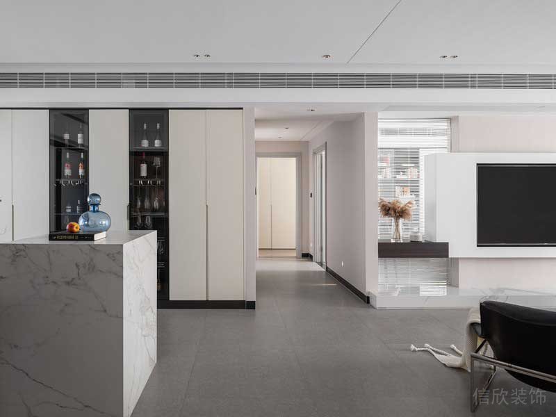 深圳龍崗北歐輕奢風(fēng)家庭新房裝修設(shè)計(jì)吧臺(tái)