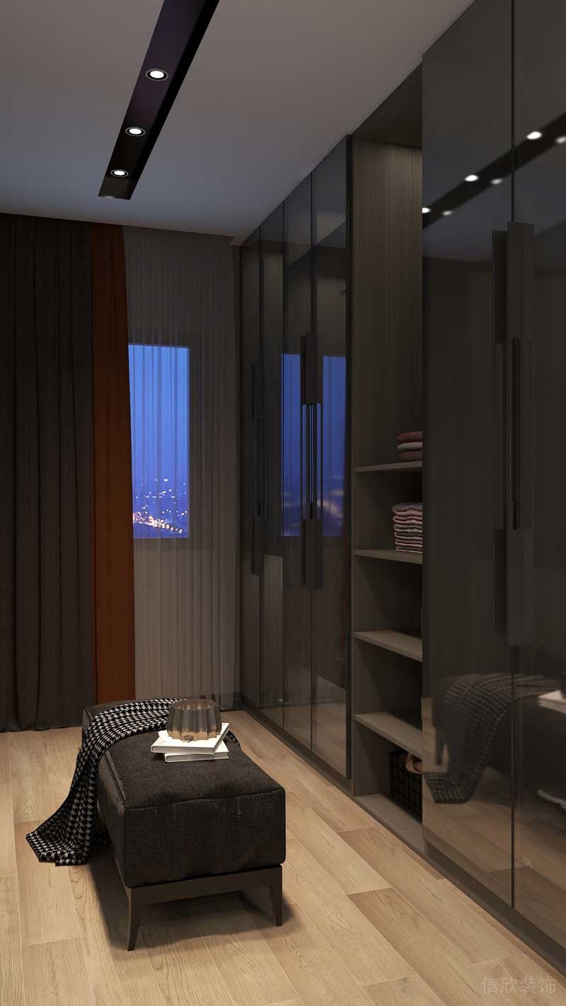 深圳羅湖區(qū)后現(xiàn)代家庭住房裝修設(shè)計方案衣帽間