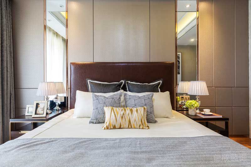 深圳龍華觀瀾現(xiàn)代輕奢家庭別墅裝飾設(shè)計(jì)次臥床頭背景墻 深圳龍華觀瀾現(xiàn)代輕奢家庭別墅裝飾設(shè)計(jì)次臥床頭背景墻