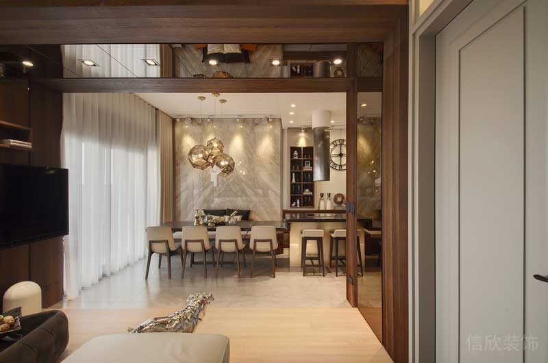 深圳福田區(qū)景田輕奢風(fēng)小戶型裝修設(shè)計(jì)餐廳