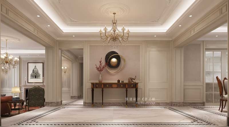 簡歐風(fēng)格家裝客廳墻面天花細節(jié)裝修圖