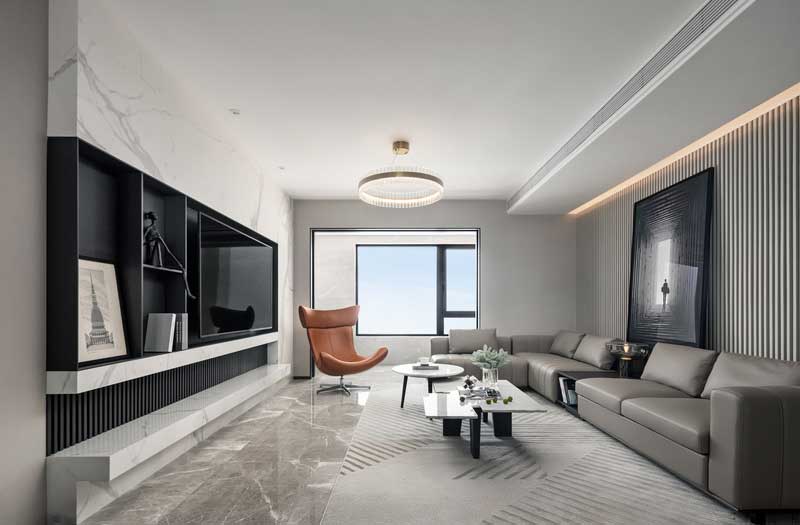 門深圳鹽田現(xiàn)代簡(jiǎn)約家居住宅裝修設(shè)計(jì)客廳