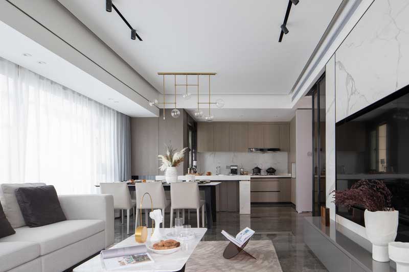 深圳鹽田現(xiàn)代輕奢家居裝修設(shè)計客餐廳