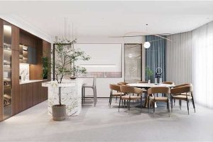 內(nèi)嵌式木柜無縫工藝開放式廚房設(shè)計(jì)圖