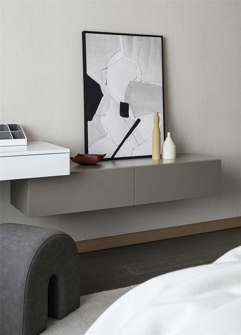 深圳龍崗區(qū)輕奢風(fēng)格家裝裝修主臥裝飾畫