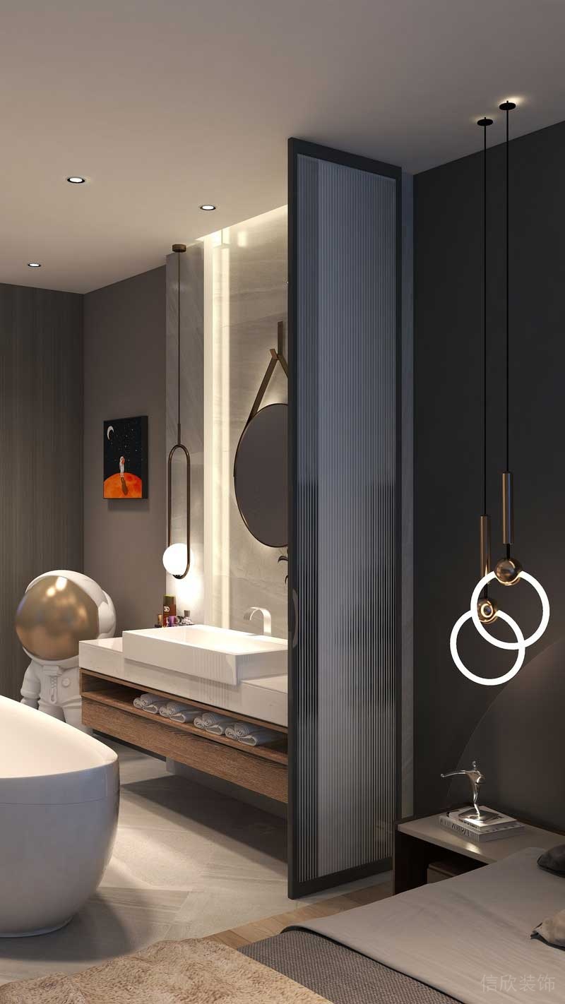 深圳羅湖區(qū)后現(xiàn)代家庭住房裝修設(shè)計方案主臥衛(wèi)浴區(qū) 深圳羅湖區(qū)后現(xiàn)代家庭住房裝修設(shè)計方案主臥衛(wèi)浴區(qū)