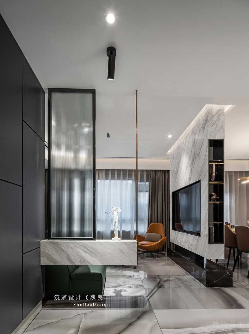 大理墻體裝修隔斷金屬設(shè)計(jì)大廳裝修效果圖