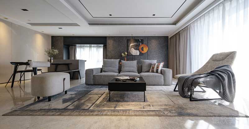 商務(wù)風(fēng)簡約平頂內(nèi)嵌式中央空調(diào)客廳設(shè)計套間