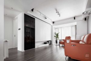 簡約墻體隔斷內(nèi)嵌式黑色收納墻柜創(chuàng)意設(shè)計木質(zhì)客廳