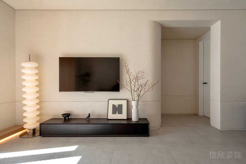 極簡風(fēng)落地?zé)麸椇谏占{柜設(shè)計全屋定制精品房效果