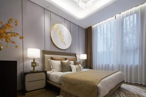 深圳寶安區(qū)西鄉(xiāng)新中式新房設(shè)計(jì)裝修案例主臥效果圖