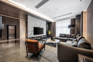 深圳南山極簡(jiǎn)風(fēng)格家庭三居室裝修設(shè)計(jì)圖客廳效果圖